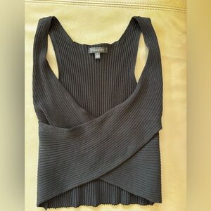 Dynamite Black Ribbed Crossover Tank, size M